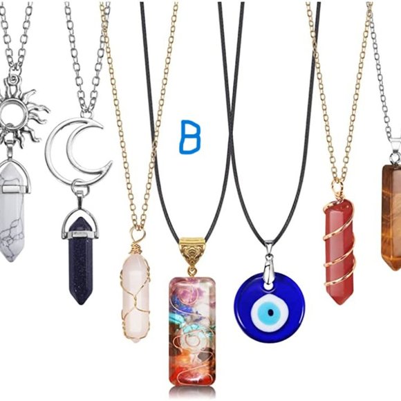 New Vintage Crystal Pendant Necklaces for Women Girls Chakra Healing Carnelian - Picture 6 of 9